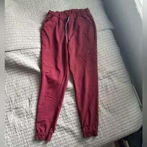 Jaanuu Mesh-Enhanced Jogger Pants - Wine